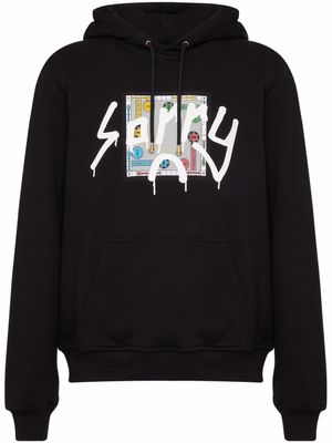 Giuseppe Zanotti hoodie à slogan imprimé - Noir