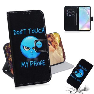 Woede patroon gekleurde tekening horizontale Flip lederen case voor Huawei P30 met houder & card slots & portemonnee