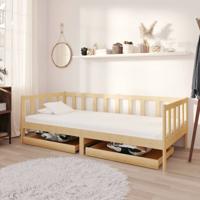 Slaapbank met lades massief grenenhout 90x200 cm