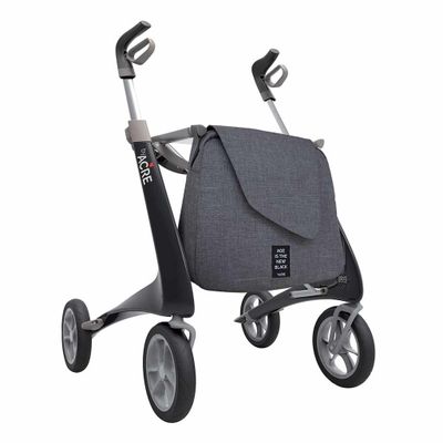 Carbon rollator Ultralight (4,8 kg) | by Acre | Kleur: Groen | Lichtgewicht | Omgekeerde handvatten | Lichtste rollator | Soft banden | byAcre