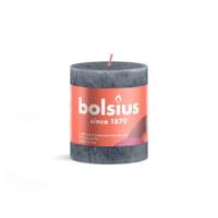 Rustiek stompkaars shine 80 x 68 mm Slate blue kaars - Bolsius
