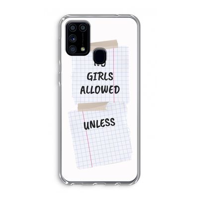 No Girls Allowed Unless: Samsung Galaxy M31 Transparant Hoesje