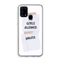 No Girls Allowed Unless: Samsung Galaxy M31 Transparant Hoesje