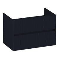 Brauer Adore Wavy - Onderkast - 80 cm - met 2 Softclose Lades Greeploos en 1 Sifon Uitsparing - Mat Zwart