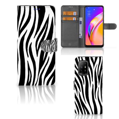 OPPO Reno5 Z | A94 5G | Telefoonhoesje | Met pasjeshouder | Zebra