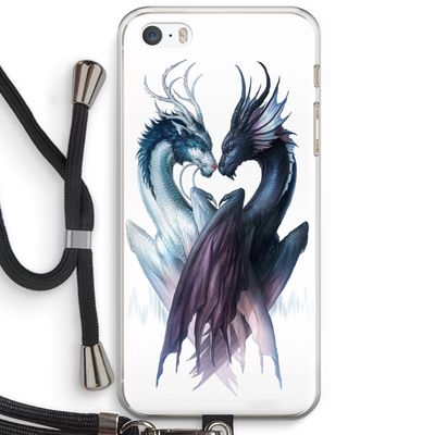Yin Yang Dragons: iPhone 5 / 5S / SE Transparant Hoesje met koord