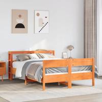 Bedframe zonder matras massief grenenhout wasbruin 140x200 cm