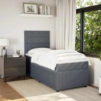 Boxspring met matras fluweel donkergrijs 80x200 cm