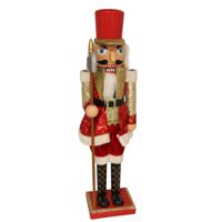 Notenkraker decoratie figuur/beeld - 78 cm - rood - kunststof - kerst