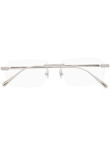 OMEGA EYEWEAR lunettes de vue rondes à branches garvées - Argent