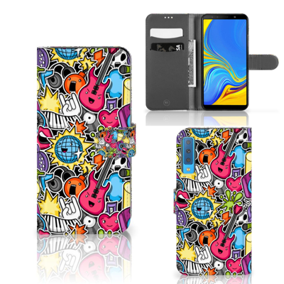 Samsung Galaxy A7 (2018) | Wallet Case | met Pasjes | Punk Rock