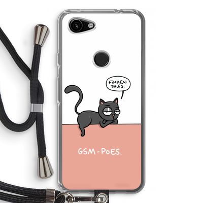 GSM poes: Pixel 3a Transparant Hoesje met koord