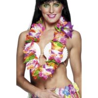 Hawaii krans/tropische bloemenslinger gekleurde bloemen   -