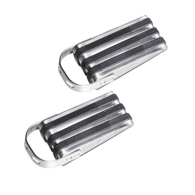 HI Deurstopper - 2x stuks - rubber - RVS - 13 x 5 x 4 cm - antislip