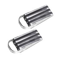 HI Deurstopper - 2x stuks - rubber - RVS - 13 x 5 x 4 cm - antislip