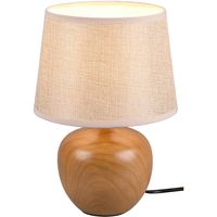 LED Tafellamp - Tafelverlichting - Trion Lunola - E14 Fitting - Rond - Mat Bruin - Keramiek - thumbnail