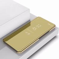 Plating spiegel links en rechts Flip cover met beugel holster voor iPhone 11 Pro (goud)