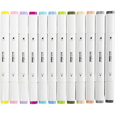 Creativ Company Tekenstift, lijndikte 1+8 mm, pastelkleuren, 12 stuk/ 1 doos