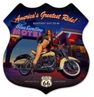 America&apos;s Greatest Ride Biker Girl Zwaar Metalen Bord 38 x 38 cm