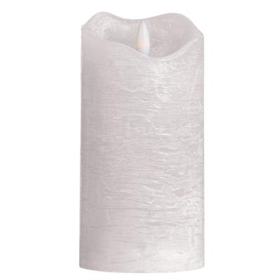 Leen Bakker - LED Kaars Rustiek - Licht - 15xØ7,6 Cm - Paraffine - Grijs