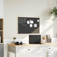 VidaXL Krijtbord met massief grenenhouten frame zwart 80x55 cm