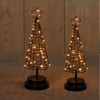 LED kerstbomen - 2x stuks - 3D - 30 en 36 cm - kerstverlichting - thumbnail