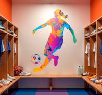 Kleurrijke speler voetbal muursticker Kleurrijke speler voetbal muursticker