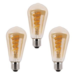 Zigbee e27 spiraal filament lamp dual white st64 amberkleurig - voordeelset van 3