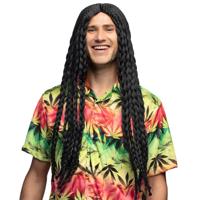 Dreadlocks pruik - zwart - vlechten - heren - carnaval - bob marley - raggeaton - rasta