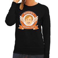 Zwarte Koningsdag Willem drinking team sweater dames - thumbnail