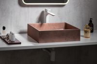 Sapho Formigo betonnen wastafel koper 47x14x36cm - thumbnail