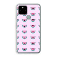 Smiley watermeloenprint: Google Pixel 5 Transparant Hoesje