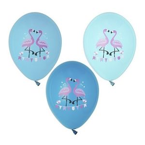 12x stuks Flamingo print ballonnen 29 cm