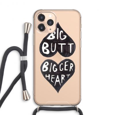 Big butt bigger heart: iPhone 11 Pro Max Transparant Hoesje met koord