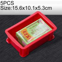 5 STKS dik multifunctioneel materiaal doos gloednieuwe platte kunststof onderdelen vak gereedschapskist grootte: 15.6 cm x 10.1 cm x 5.3 cm (rood)
