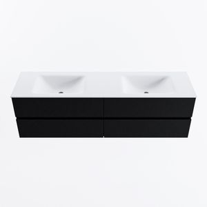 MONDIAZ VICA 170cm badmeubel onderkast Urban 4 lades. Wastafel CLOUD dubbel 2 kraangaten, kleur Talc.