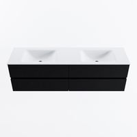 MONDIAZ VICA 170cm badmeubel onderkast Urban 4 lades. Wastafel CLOUD dubbel 2 kraangaten, kleur Talc.