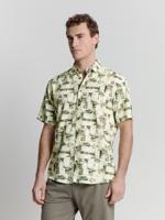 No- Excess Shirt Short Sleeve Allover Printed Overhemd 050 Green