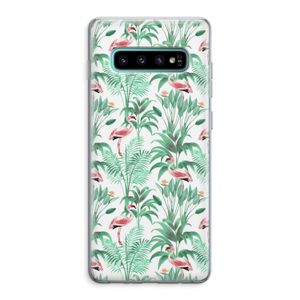 Flamingo bladeren: Samsung Galaxy S10 Plus Transparant Hoesje