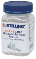 Intellinet Kabel Intellinet verpakking van 80 stuks Cat6A modulaire RJ45-stekkers Pro Line UTP 3-voudige klem voor massieve draad 80 stekkers in pot 50 μ - thumbnail