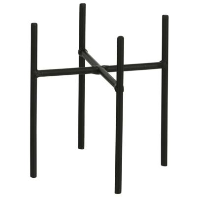 Mica Decorations - bloempot plantenpot standaard / verhoger - zwart - B11.5 x H12.5 cm - metaal