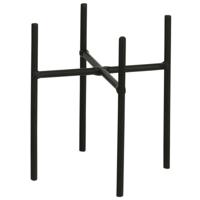 Mica Decorations - bloempot plantenpot standaard / verhoger - zwart - B11.5 x H12.5 cm - metaal