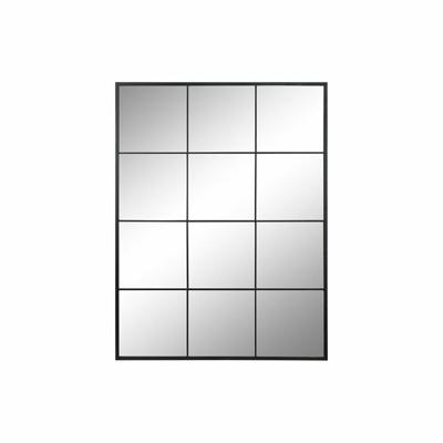 Wandspiegel DKD Home Decor Zwart Kristal Ijzer Spiegel Venster 90 x 1 x 120 cm 90 x 1,8 x 120 cm