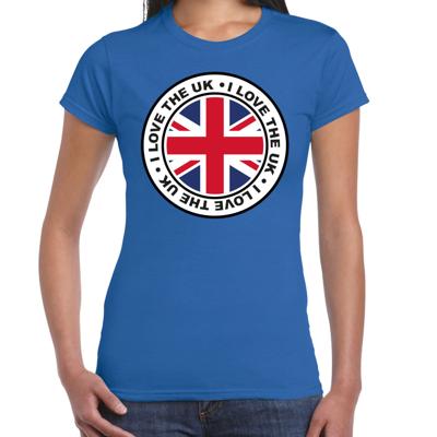 Verkleed T-shirt voor dames - UK - blauw - supporter - themafeest
