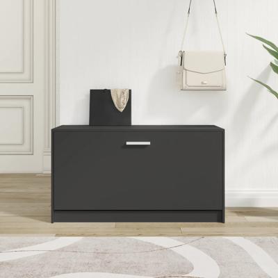 Schoenenbank 80x24x45 cm bewerkt hout zwart