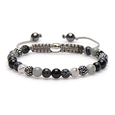 Karma Armband Spiral Hedonism Grey Crystal