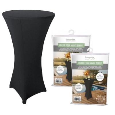 Sunnydays nette afdekhoes voor een statafel - 2x - zwart - spandex elastiek - Dia 80 cm x H 110 cm