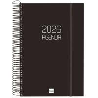 Agenda Finocam OPAQUE Zwart 16,5 x 24,2 cm 2026