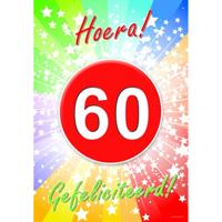 Verjaardag deurposter - 60 jaar - 59 x 42 cm - leeftijd feestartikelen