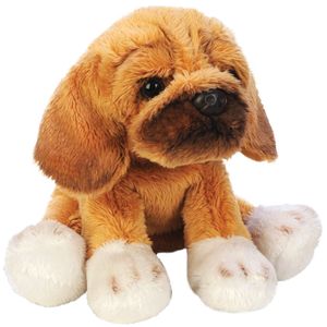 Pluche knuffel dieren Puggle hond 13 cm